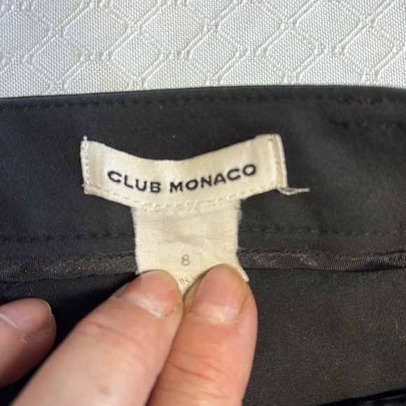 Club Monaco Black Cotton Blend Ankle Pants Size 8 - Picture 6 of 7